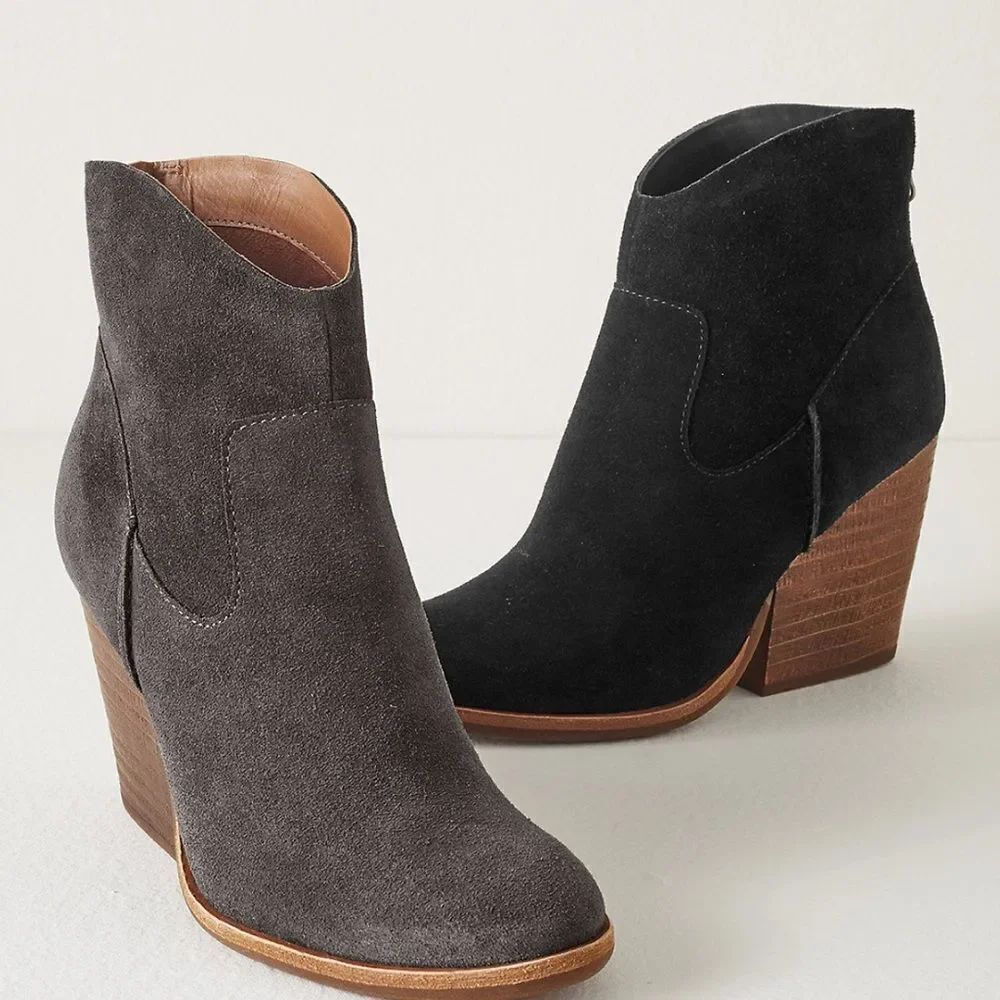Kork-Ease Women’s Lapra Suede Western Booties – Size 10, Gray